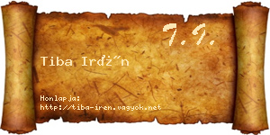 Tiba Irén névjegykártya
